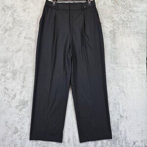 Uniqlo Pants Mens Large Black Stretch Dress Slacks Formal Trousers Pleated Front